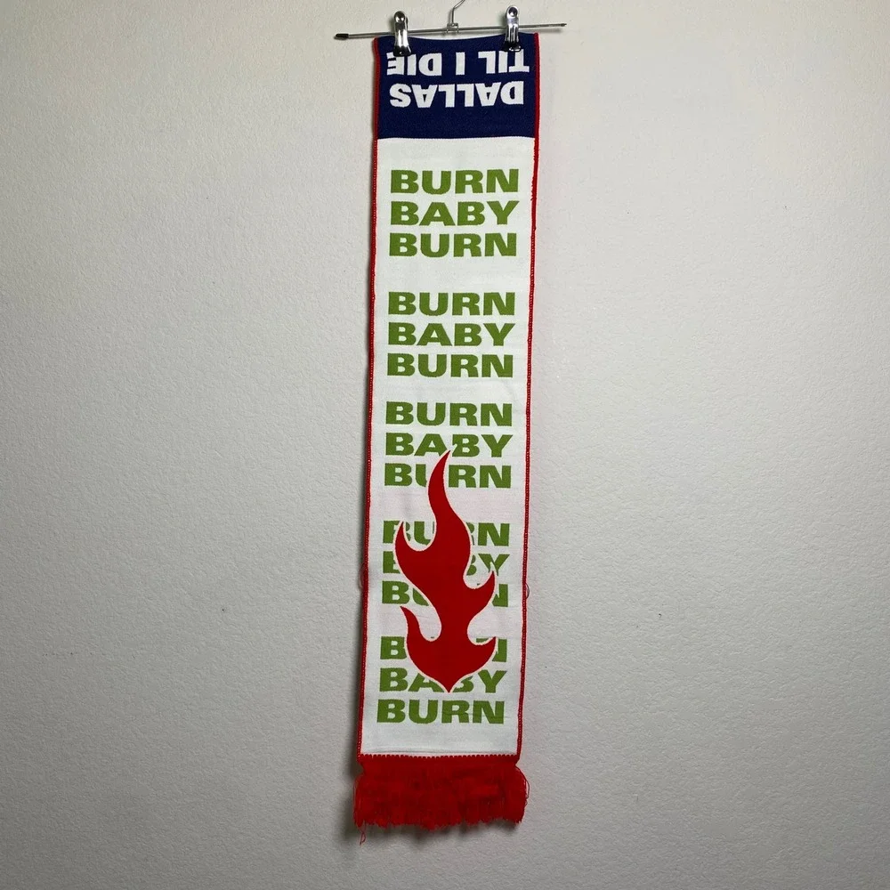 FC Dallas Scarf Season‎ Ticket Member Soccer MLS Vintage Burn Baby Burn